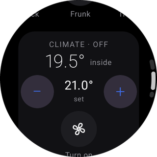 Climate card with inside and set temperature